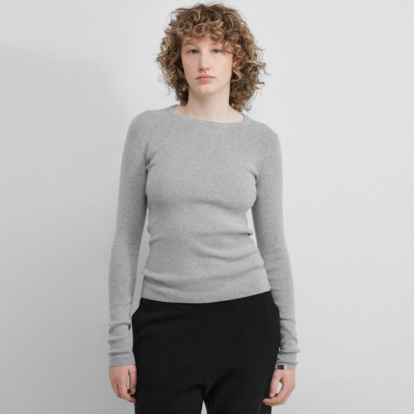 Eel Cotton-Cashmere Top in Grey