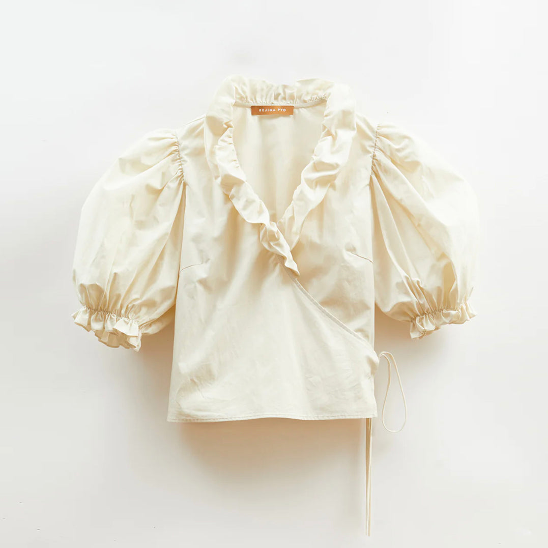 Luna Blouse in Organic Cotton Off-White