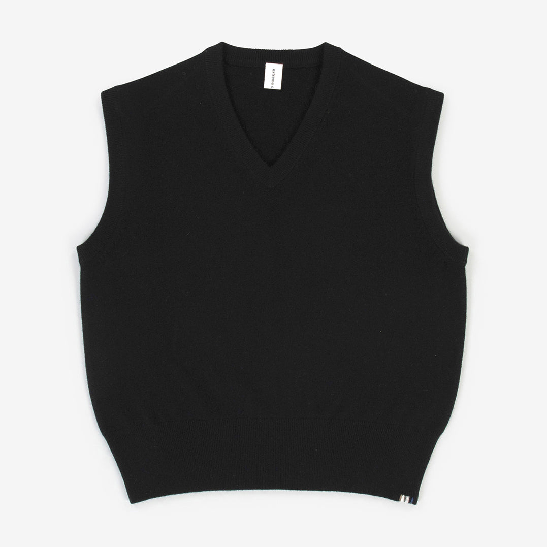 Spencer Cashmere Vest in Raven (Black)